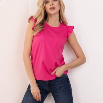 Однотонна блузка з хвилями "Моніка" рожева