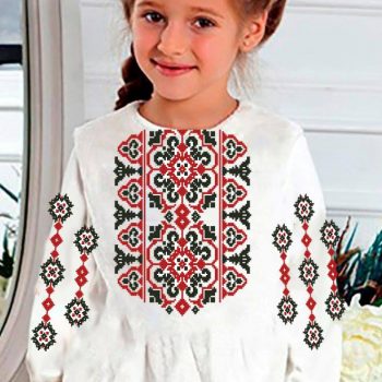 Заготовка дитячої блузки - орнамент "Леся" (Габардин)